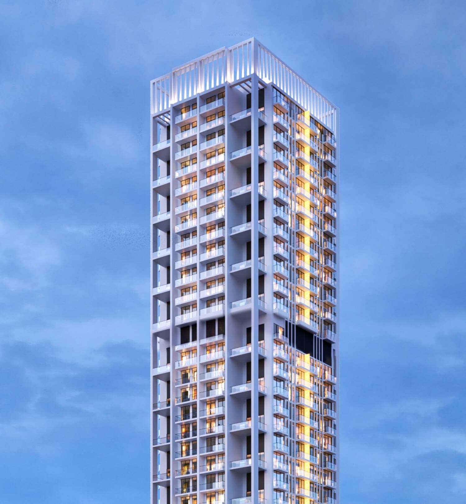 Binghatti Tulip exterior view in JVC (Jumeirah Village Circle), Dubai